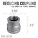 1 1/2 in. x 1 1/4 in. Black Reducing Coupling - Sweatfully