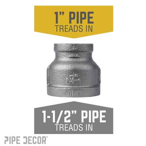 1 1/2 in. x 1 in. Black Reducing Coupling - Sweatfully