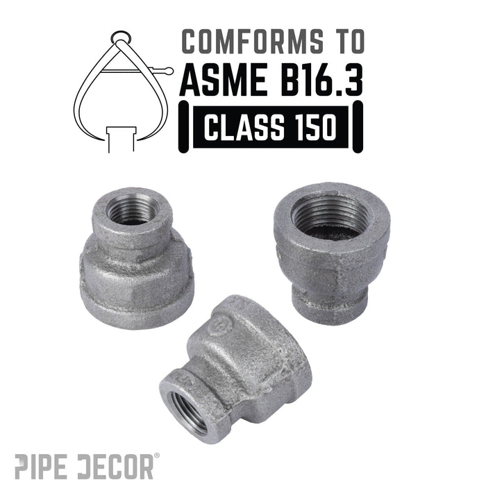 1 1/2 in. x 3/4 in. Black Reducing Coupling - Sweatfully