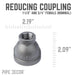 1 1/2 in. x 3/4 in. Black Reducing Coupling - Sweatfully