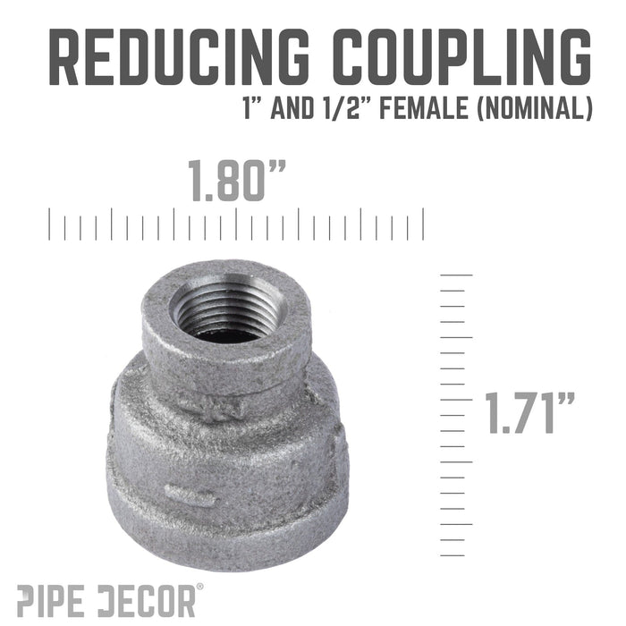 1 in. x 1/2 in. Black Reducing Coupling - Sweatfully