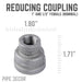 1 in. x 1/2 in. Black Reducing Coupling - Sweatfully