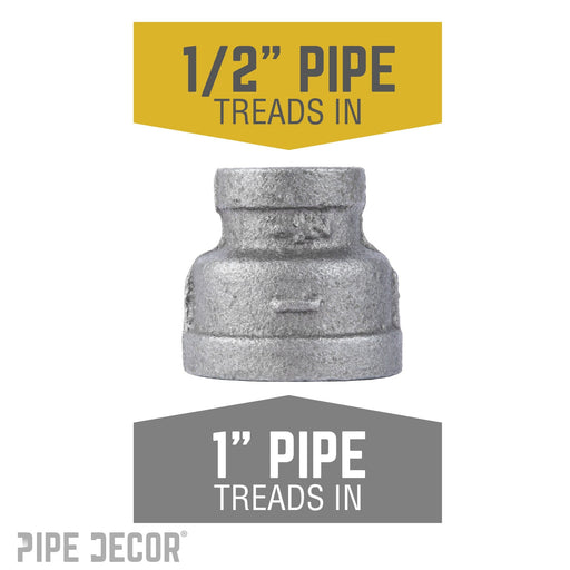 1 in. x 1/2 in. Black Reducing Coupling - Sweatfully