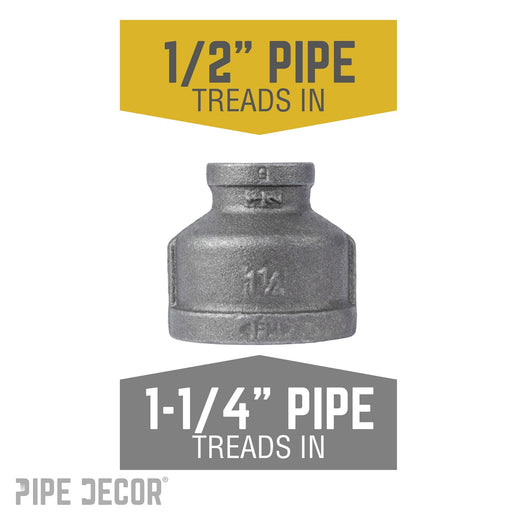 1 1/4 in. x 1/2 in. Black Reducing Coupling - Sweatfully