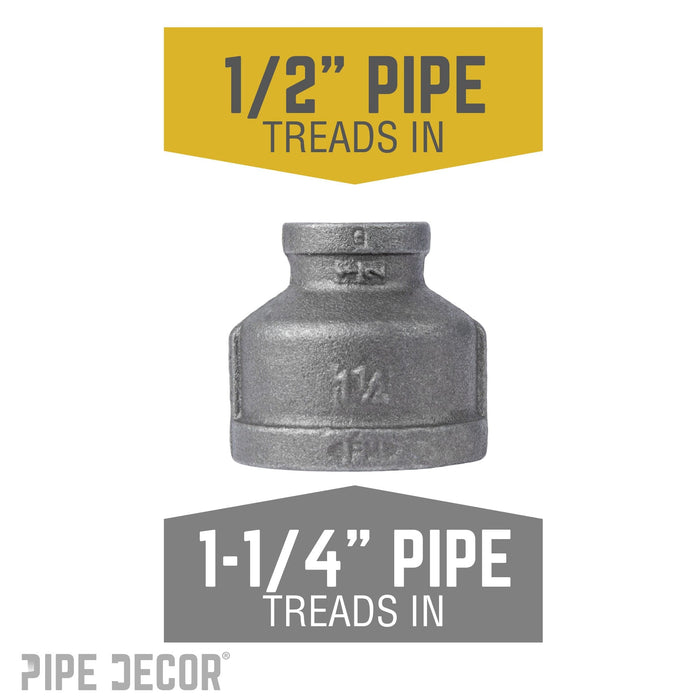 1 1/4 in. x 1/2 in. Black Reducing Coupling - Sweatfully