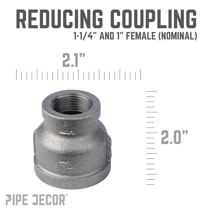 1 1/4 in. x 1 in. Black Reducing Coupling - Sweatfully