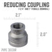 1 1/4 in. x 1 in. Black Reducing Coupling - Sweatfully