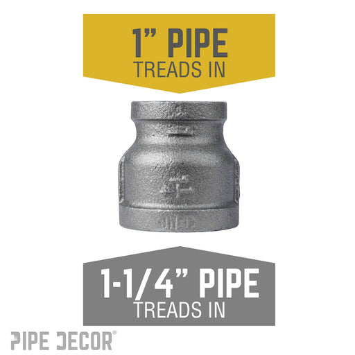 1 1/4 in. x 1 in. Black Reducing Coupling - Sweatfully
