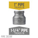 1 1/4 in. x 1 in. Black Reducing Coupling - Sweatfully