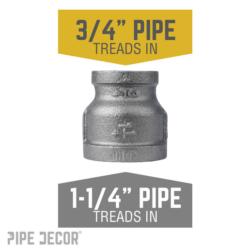 1 1/4 in. x 3/4 in. Black Reducing Coupling - Sweatfully
