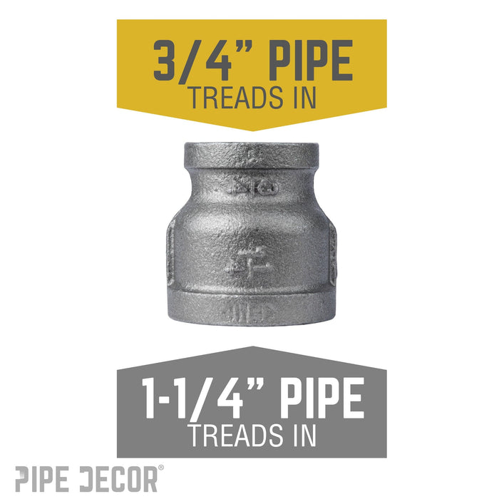 1 1/4 in. x 3/4 in. Black Reducing Coupling - Sweatfully