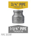 1 1/4 in. x 3/4 in. Black Reducing Coupling - Sweatfully
