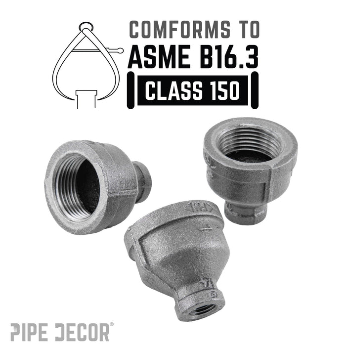1 in. x 1/4 in. Black Reducing Coupling - Sweatfully