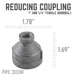 1 in. x 1/4 in. Black Reducing Coupling - Sweatfully