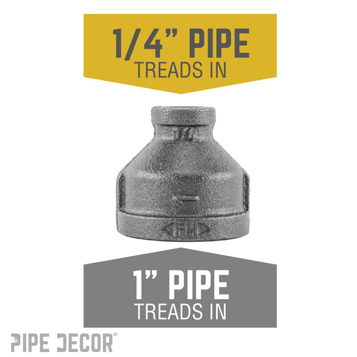 1 in. x 1/4 in. Black Reducing Coupling - Sweatfully