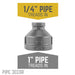 1 in. x 1/4 in. Black Reducing Coupling - Sweatfully