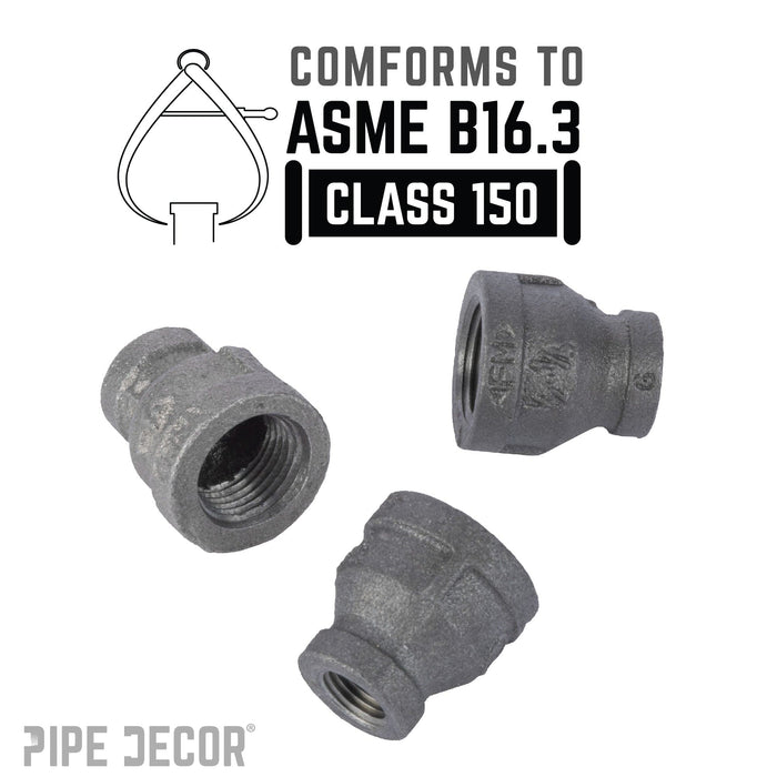 1/2 in. x 1/4 in. Black Reducing Coupling - Sweatfully
