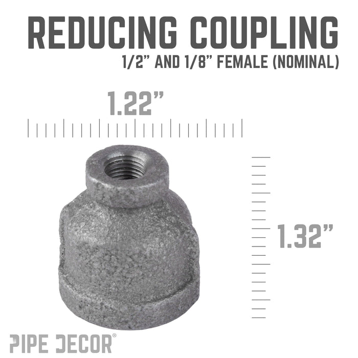 1/2 in. x 1/8 in. Black Reducing Coupling - Sweatfully