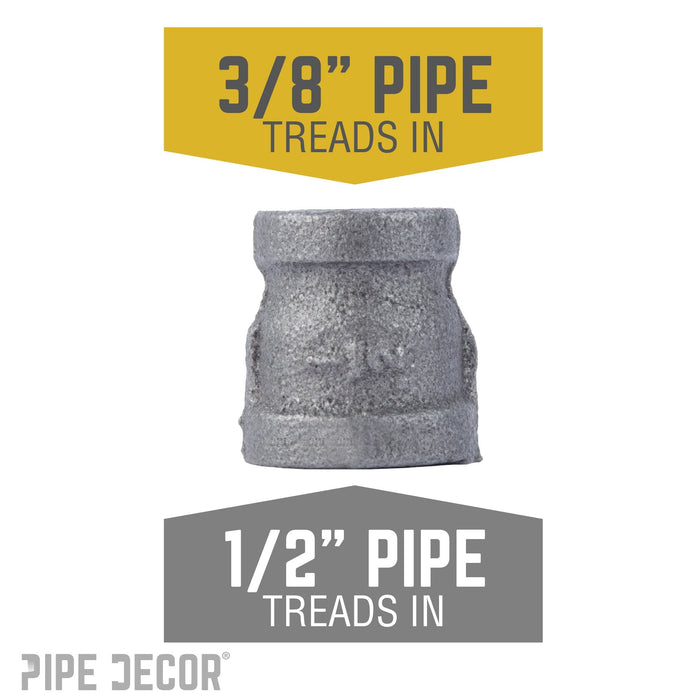 1/2 in. x 3/8 in. Black Reducing Coupling - Sweatfully