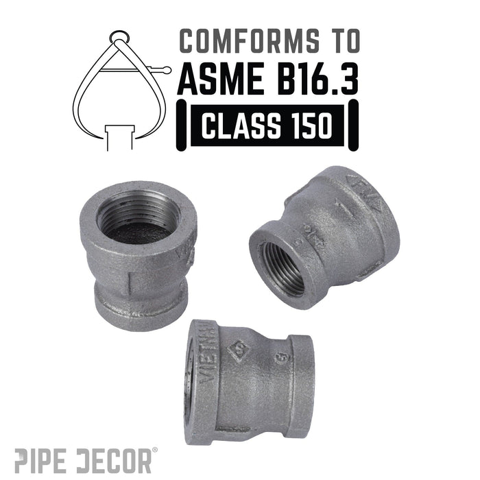 1 in. x 3/4 in. Black Reducing Coupling - Sweatfully