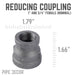 1 in. x 3/4 in. Black Reducing Coupling - Sweatfully