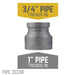 1 in. x 3/4 in. Black Reducing Coupling - Sweatfully