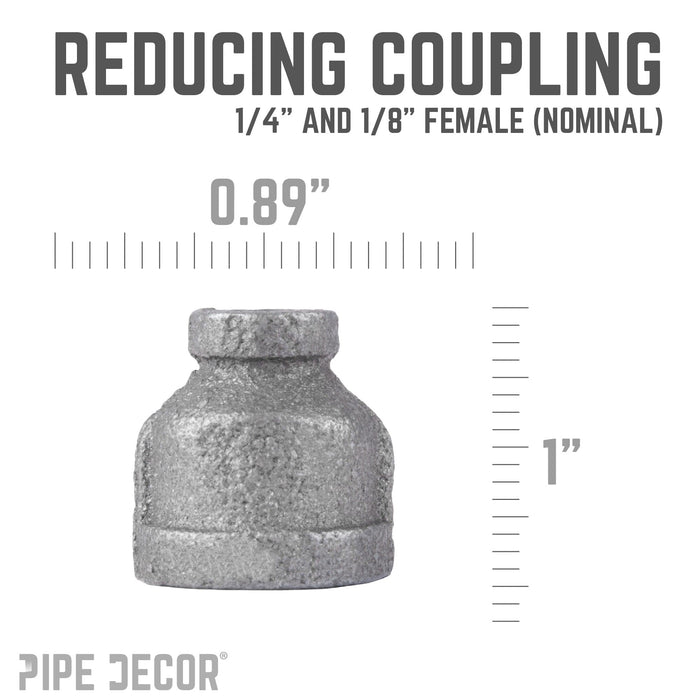 1/4 in. x 1/8 in. Black Reducing Coupling - Sweatfully
