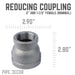 2 in. x 1 1/2 in. Black Reducing Coupling - Sweatfully