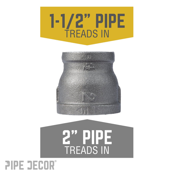 2 in. x 1 1/2 in. Black Reducing Coupling - Sweatfully