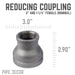 2 in. x 1 1/4 in. Black Reducing Coupling - Sweatfully