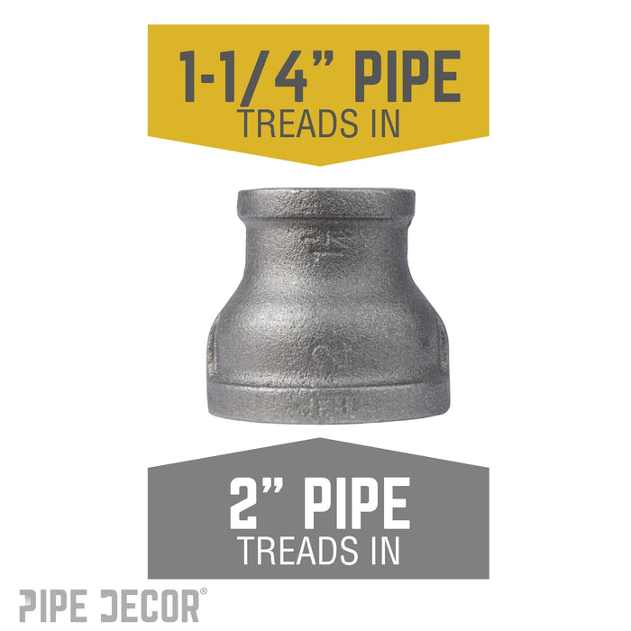 2 in. x 1 1/4 in. Black Reducing Coupling - Sweatfully