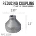 2 in. x 1/2 in. Black Reducing Coupling - Sweatfully