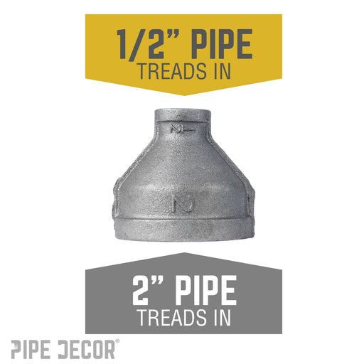 2 in. x 1/2 in. Black Reducing Coupling - Sweatfully