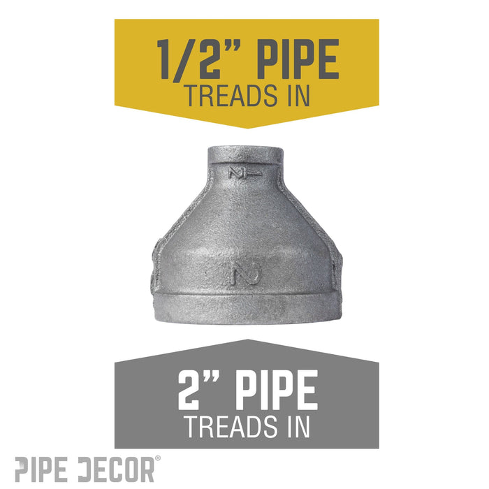 2 in. x 1/2 in. Black Reducing Coupling - Sweatfully