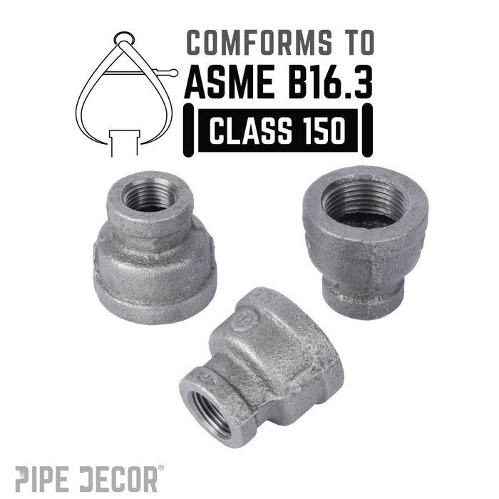 2 in. x 1 in. Black Reducing Coupling - Sweatfully