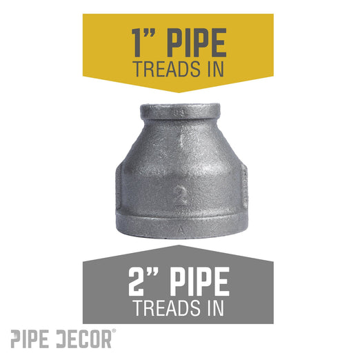 2 in. x 1 in. Black Reducing Coupling - Sweatfully