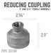 2 in. x 3/4 in. Black Reducing Coupling - Sweatfully