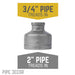 2 in. x 3/4 in. Black Reducing Coupling - Sweatfully