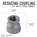 3/4 in. x 1/2 in. Black Reducing Coupling - Sweatfully