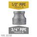 3/4 in. x 1/2 in. Black Reducing Coupling - Sweatfully
