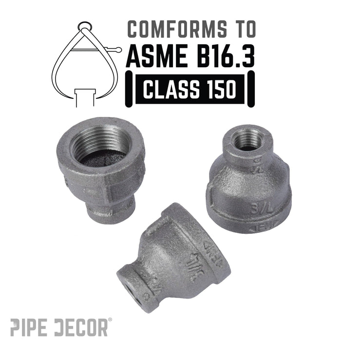 3/4 in. x 1/4 in. Black Reducing Coupling - Sweatfully