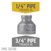 3/4 in. x 1/4 in. Black Reducing Coupling - Sweatfully