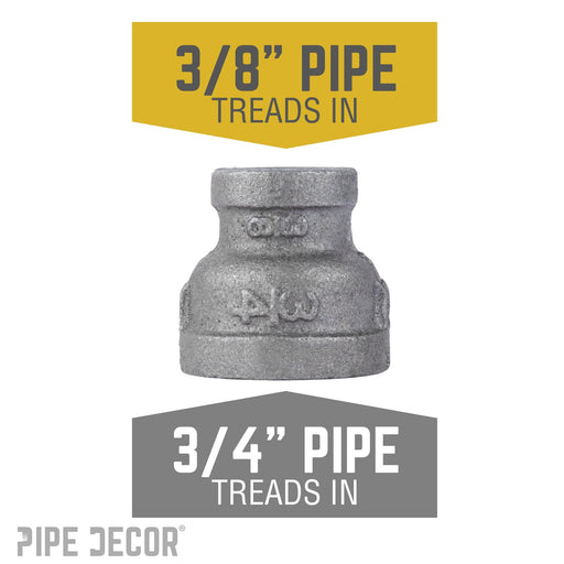 3/4 in. x 3/8 in. Black Reducing Coupling - Sweatfully