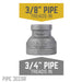 3/4 in. x 3/8 in. Black Reducing Coupling - Sweatfully