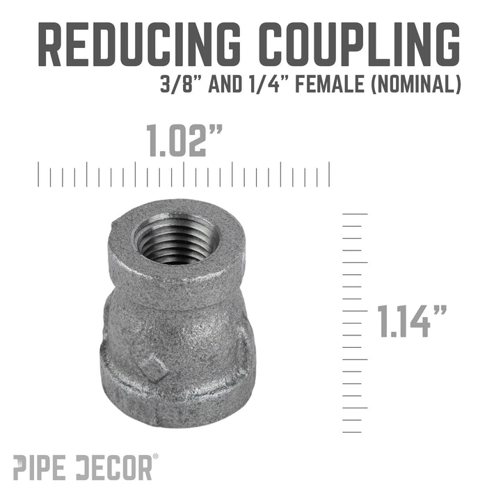 3/8 in. x 1/4 in. Black Reducing Coupling - Sweatfully
