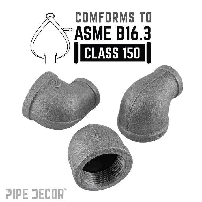 1 1/2 in. x 1 1/4in. Black Reducing Elbow - Sweatfully