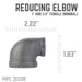 1 in. x 1/2 in. Black Reducing Elbow - Sweatfully