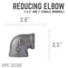 1 1/4 in. x 1 in. Black Reducing Elbow - Sweatfully