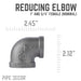 1 in. x 3/4 in. Black Reducing Elbow - Sweatfully