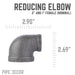 2 in. x 1 in. Black Reducing Elbow - Sweatfully